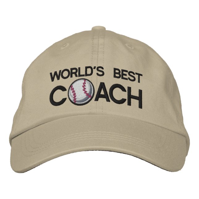 Weltweiter Best-Baseball-Coach Bestickte Baseballkappe (Vorderseite)