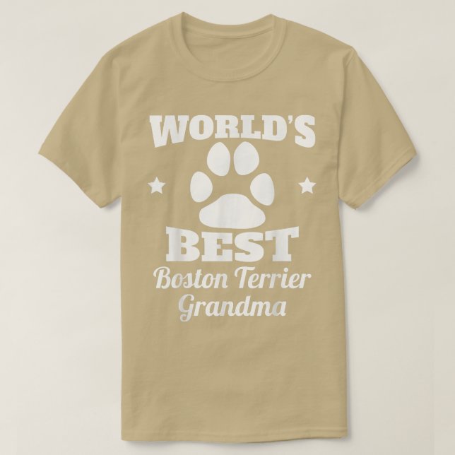 Weltweiter Bester Boston Terrier Grandma Dog Lover T-Shirt (Design vorne)