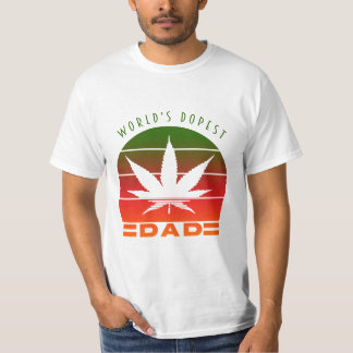 Weltweiter Dopest-Vater Weed Funny Vintag Vatertag T-Shirt