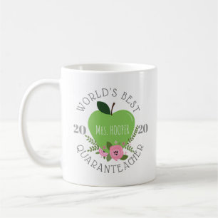 Weltweiter Quaranlehrer Floral Apple Kaffeetasse