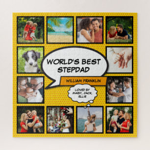Weltweiter Stepfather Stepdad 12 Foto Comic Fun Puzzle