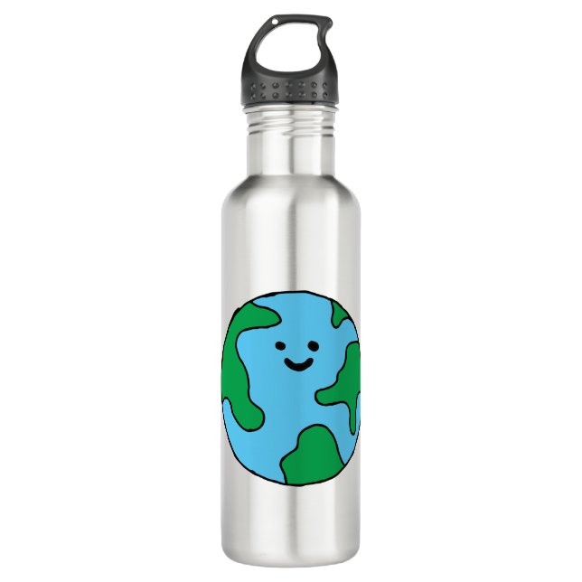 Weltwirtschaftliches Icon Happy Earth Clipart - Ec Edelstahlflasche (Vorderseite)