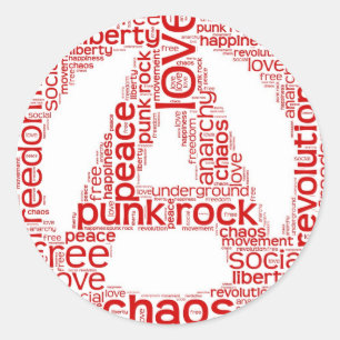 Weltwolke in anarchischer Form Runder Aufkleber