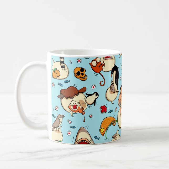Weltwunder: Farbige blaue Muster. Kaffeetasse (Links)