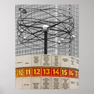Weltzeit-Uhr, Alexanderplatz, Berlin, Teil B&W Poster