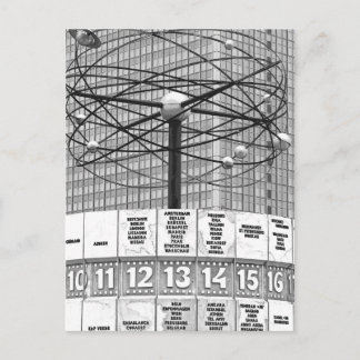 Weltzeituhr, Alexanderplatz, Berlin, B & W (W Postkarte