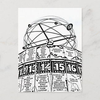 Weltzeituhr, Alexanderplatz, Berlin, Sketch(1) Postkarte