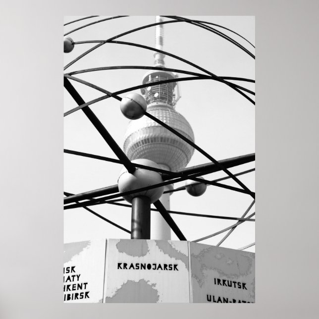 Weltzeituhr Fernsehturm Berlin Nr. 1 Poster (Vorne)