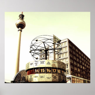 Weltzeituhr Fernsehturm Berlin Poster