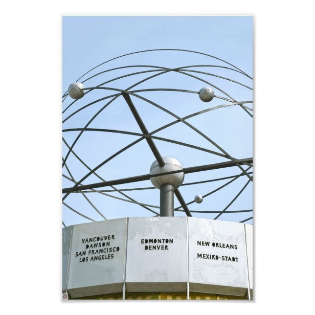 Weltzeituhr Fotodruck (Vorne)