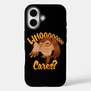 Wem ist es egal Lustige sorglose Cartoon-Eule-Zeic iPhone 16 Hülle