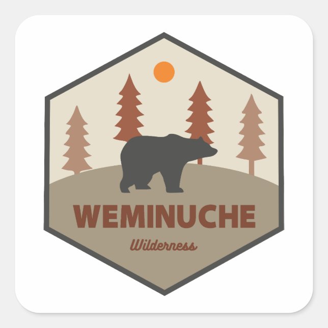 Weminuche Wilderness Colorado Bear Quadratischer Aufkleber (Vorderseite)