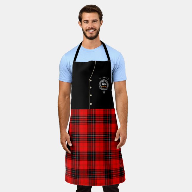 Wemyss Clan Abzeichen & Tartan Kilt Schürze (Getragen)