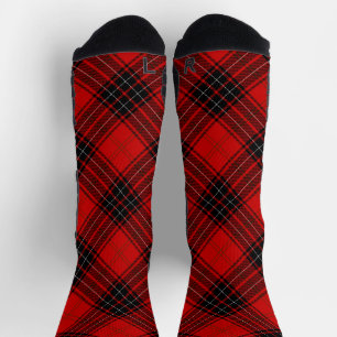 Wemyss tartan red black kariert socken