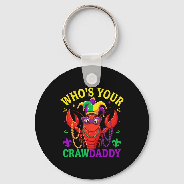 Wen Ihr Crawdaddy Crawfish Jester Beads Funny Ma Schlüsselanhänger (Vorderseite)