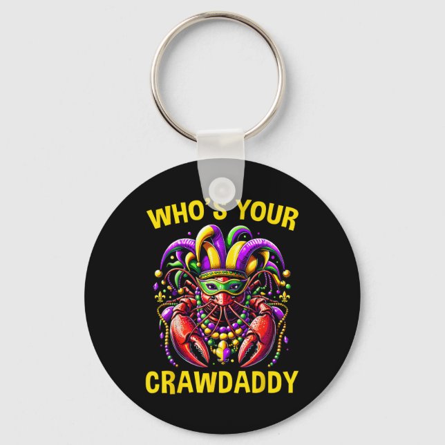 Wen Ihr Crawdaddy Crawfish Jester Beads Funny Ma Schlüsselanhänger (Vorderseite)