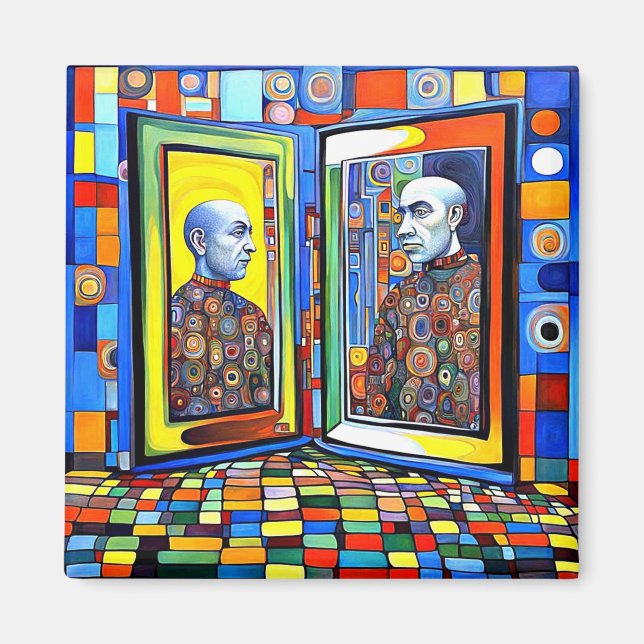 Wen siehst du im Spiegel? Magnet (Vorne)