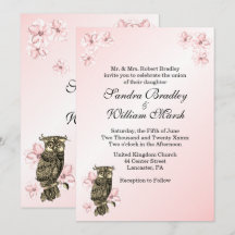Wen verheiratet rosa Owl Einladung Hochzeit
