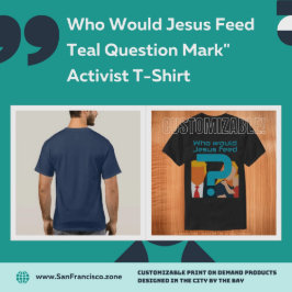 Wen würde Jesus speisen Türkisfarbenes Fragezeiche T-Shirt