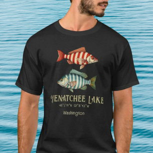 Wenatchee Lake Washington nautische Fischbekleidun T-Shirt