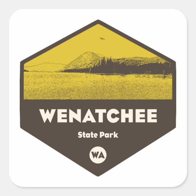 Wenatchee Staat Park Washington Quadratischer Aufkleber (Vorderseite)