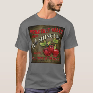 Wenatchee Washington Apfelplantage Vintage Etikett T-Shirt
