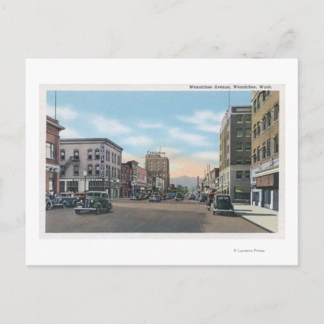 Wenatchee, Washington Wenatchee Avenue Scene # Postkarte (Vorderseite)