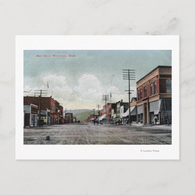 Wenatchee, WashingtonView, Hauptstraße Postkarte (Vorderseite)