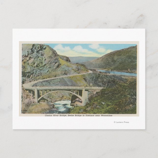 Wenatchee, WAView der Chelan-Brücke Postkarte (Vorderseite)