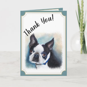 Wende 12 Boston Terrier DANK YOU Dankeskarte