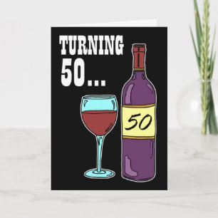 Wende 50 Wein 50. Geburtstag Karte