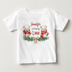 Wende eins   Bärenweihnachtsfest 1. Geburtstag Baby T-shirt