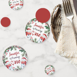 Wende eins | Schneemann Weihnachten 1. Geburtstag Konfetti