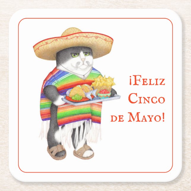 WENDELITO Cinco de Mayo Square Untersetzer (Vorderseite)