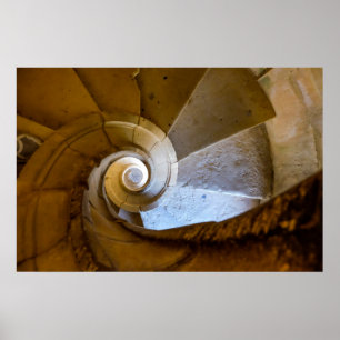 Wendeltreppe nach unten poster