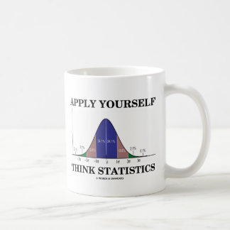 Wenden Sie sich denkt Statistiken an (Bell-Kurve) Tasse