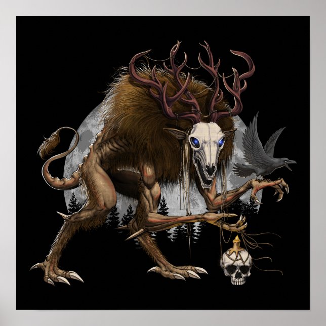 Wendigo Cryptid Creature Poster (Vorne)