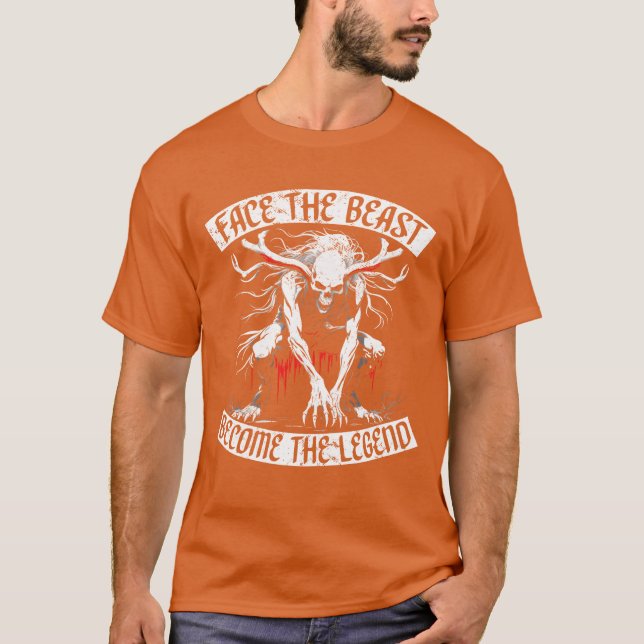 Wendigo Cryptid Facehe Beast Becomehe Legend retro T-Shirt (Vorderseite)