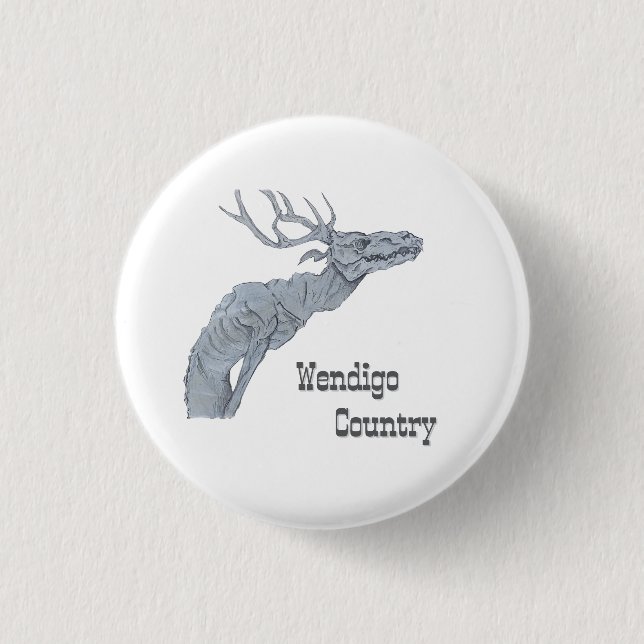 Wendigo-Land Algonkin-Volksglaube Button (Vorderseite)