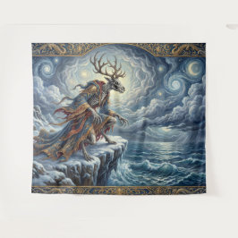 Wendigo Watch Over Starry Seas Wandteppich