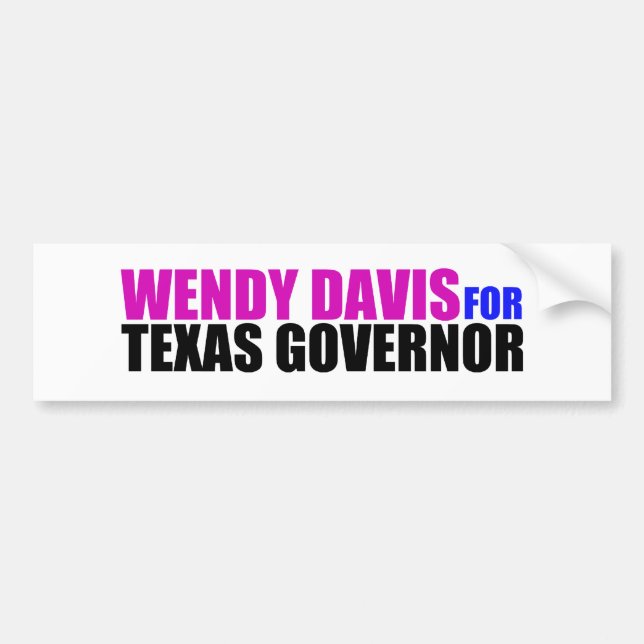 Wendy Davis für Texas-Gouverneur Autoaufkleber (Vorne)
