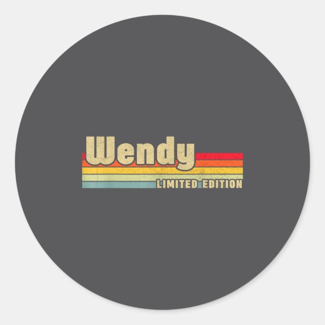 Wendy Gift Name D Birthday Funny Christ  Runder Aufkleber (Vorderseite)