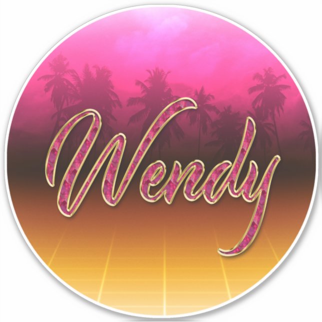 Wendy Vorname Name golden pink Aufkleber Sticker (Vorderseite)