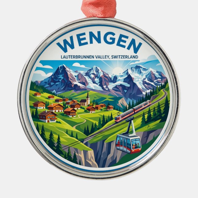 Wengen Schweiz Ornament Aus Metall (Vorne)