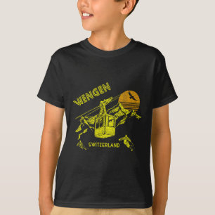 Wengen Schweiz Retro-Skiing-T-Shirt T-Shirt