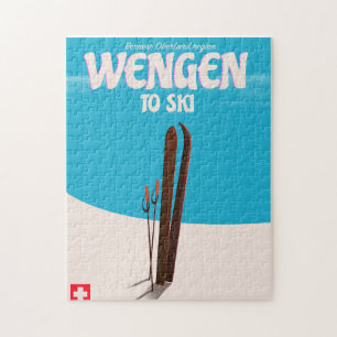 Wengen, Schweiz, Ski-Plakat Puzzle