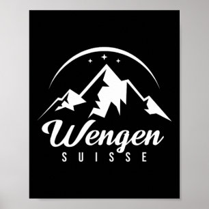 Wengen Schweiz Skigebiet Skifahren Snowboarden Poster