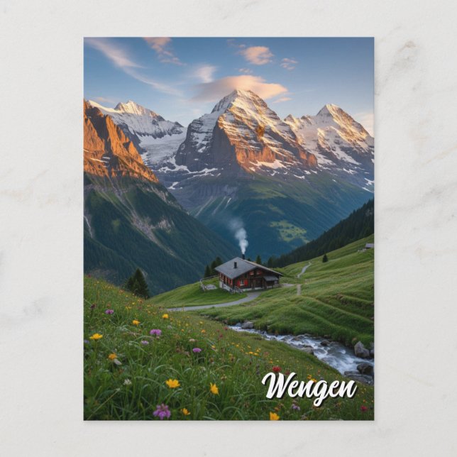 Wengen Schweiz Travel Postkarte (Vorderseite)