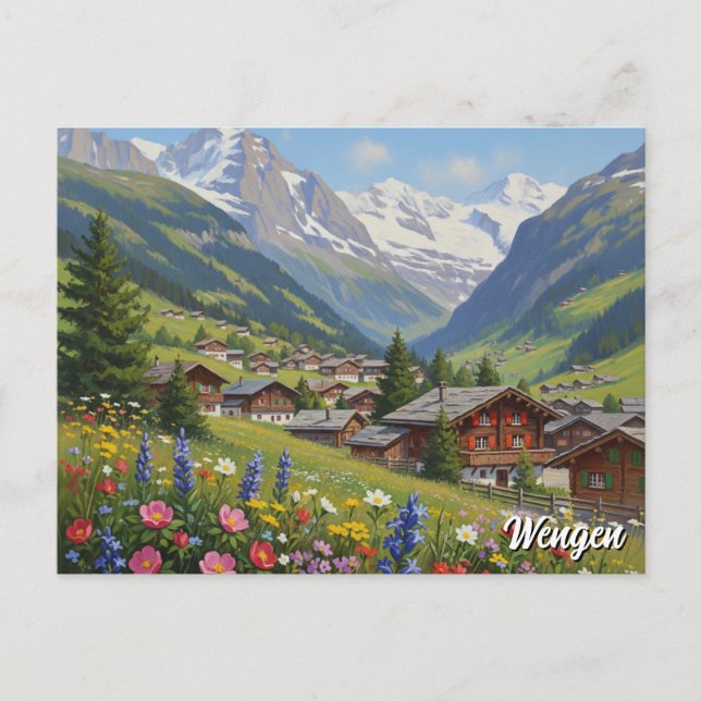 Wengen Schweiz Travel Postkarte (Vorderseite)