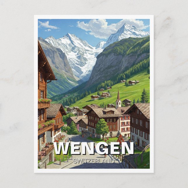 Wengen Schweiz Travel Postkarte (Vorderseite)